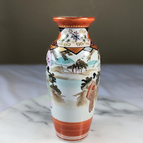 Antique Japanese Kutani Porcelain Vase Chinoiserie - Picture 2 of 12